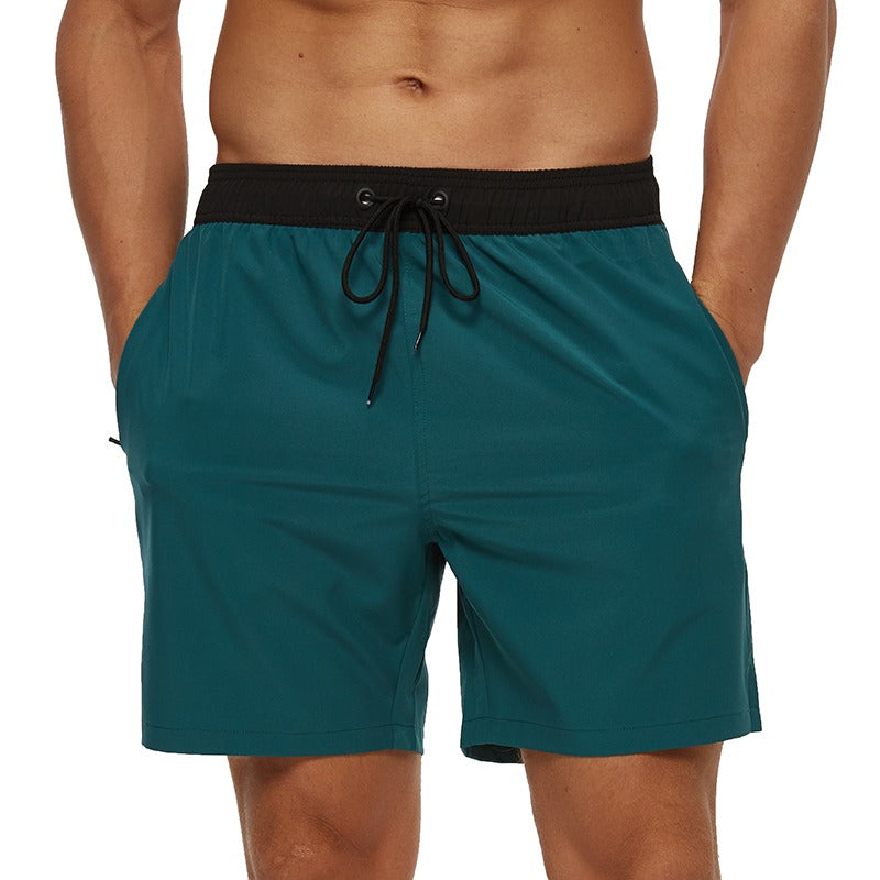 Men's Stretch Quick Dry Beach Shorts With Zipper Pockets and Mesh Lining