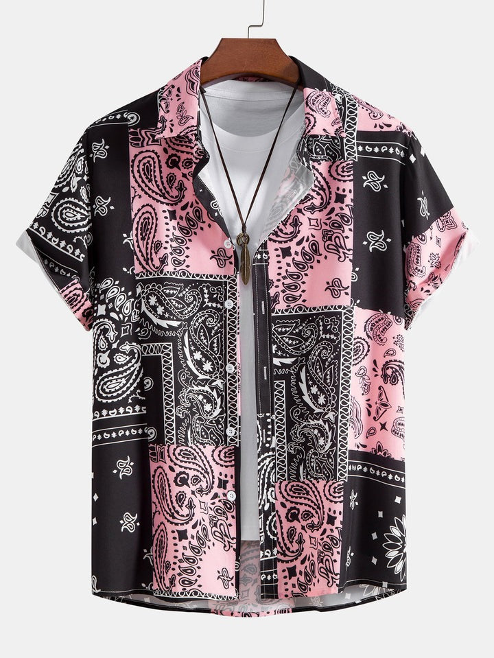 Paisley Print Button Up Shirt #Random pattern design# & Swim Shorts