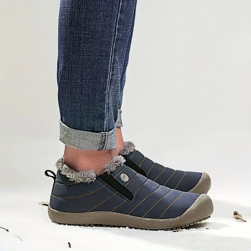 Women Waterproof Fur Lining Slip On Snow Boots