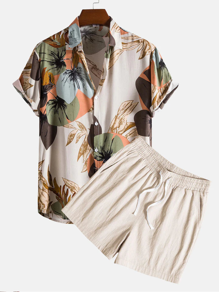 Tropical Print Shirt & Men's Shorts