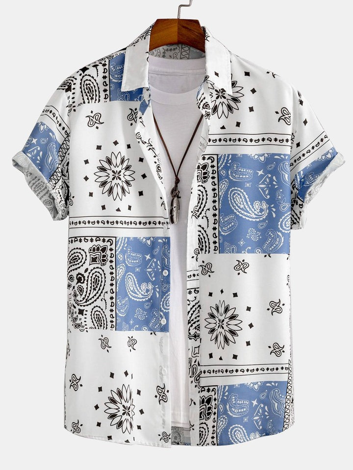 Paisley Print Button Up Shirt #Random pattern design# & Swim Shorts