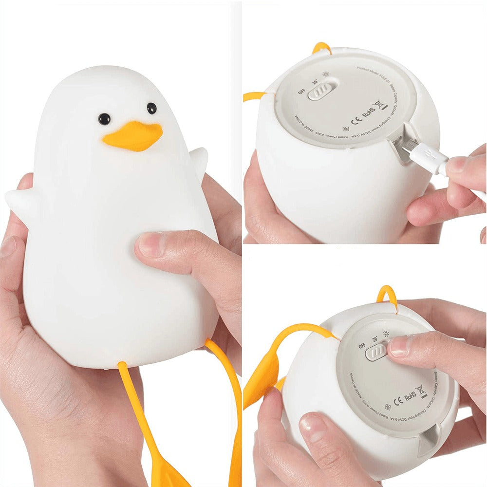 Cute Duck Night Light, Squishy Duck Lamp, Silicone Dimmable Nursery Nightlight