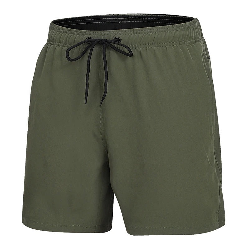 Men's Stretch Quick Dry Beach Shorts With Zipper Pockets and Mesh Lining