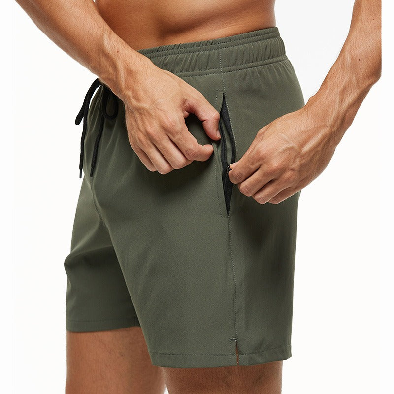 Men's Stretch Quick Dry Beach Shorts With Zipper Pockets and Mesh Lining