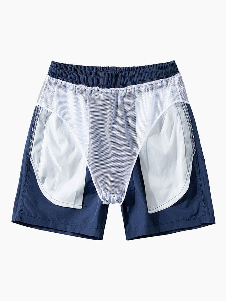 Man Mid Length Drawstring Swim Shorts