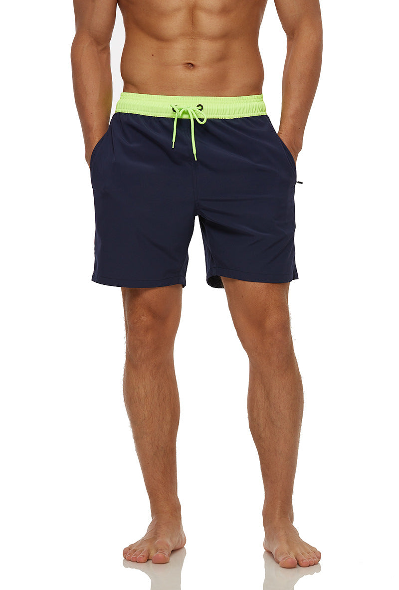 Men's Stretch Quick Dry Beach Shorts With Zipper Pockets and Mesh Lining