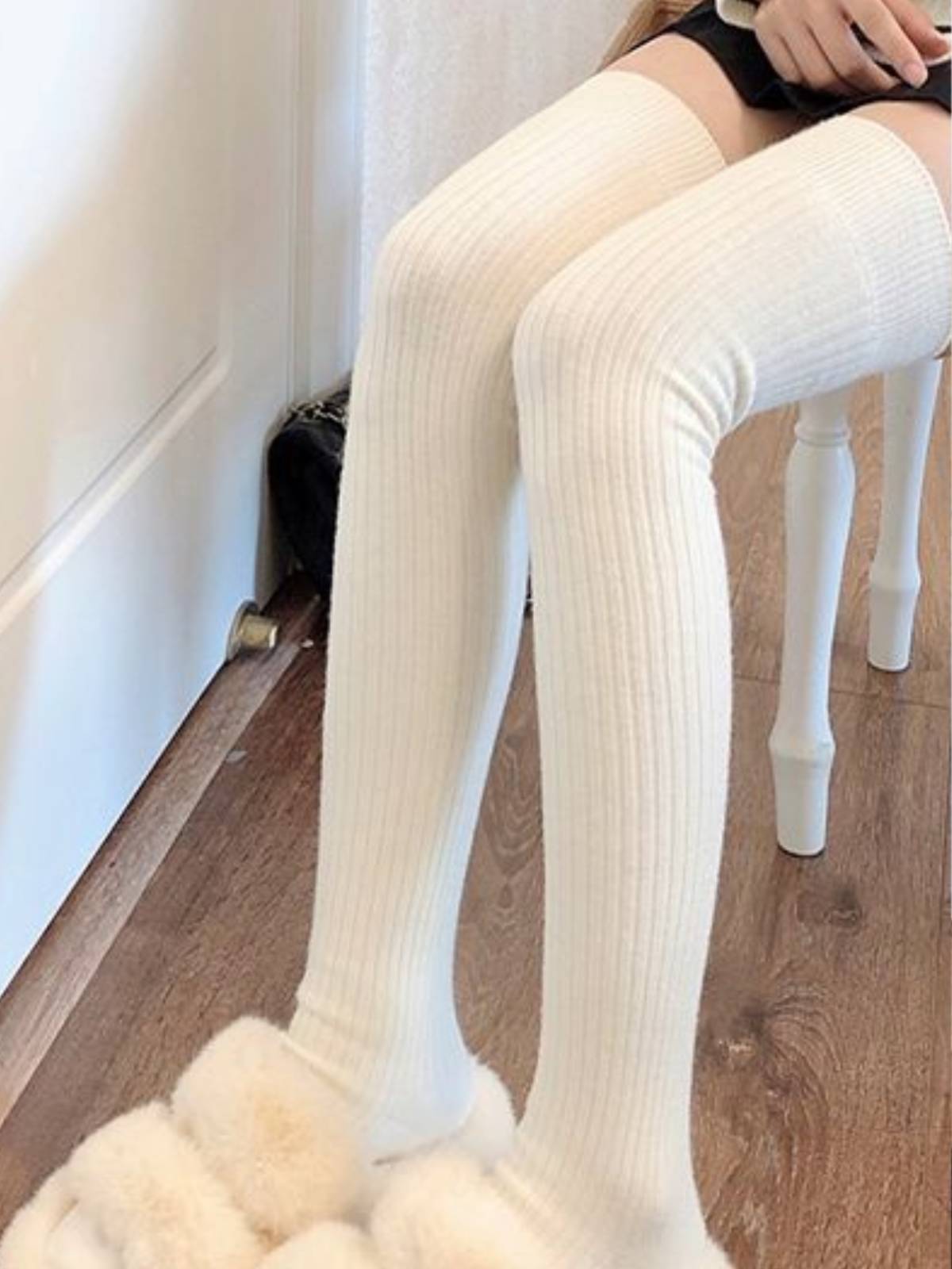 Women's Over-the-Knee Thigh High Socks - Thickened Cotton Stockings with Boots for Fall and Winter