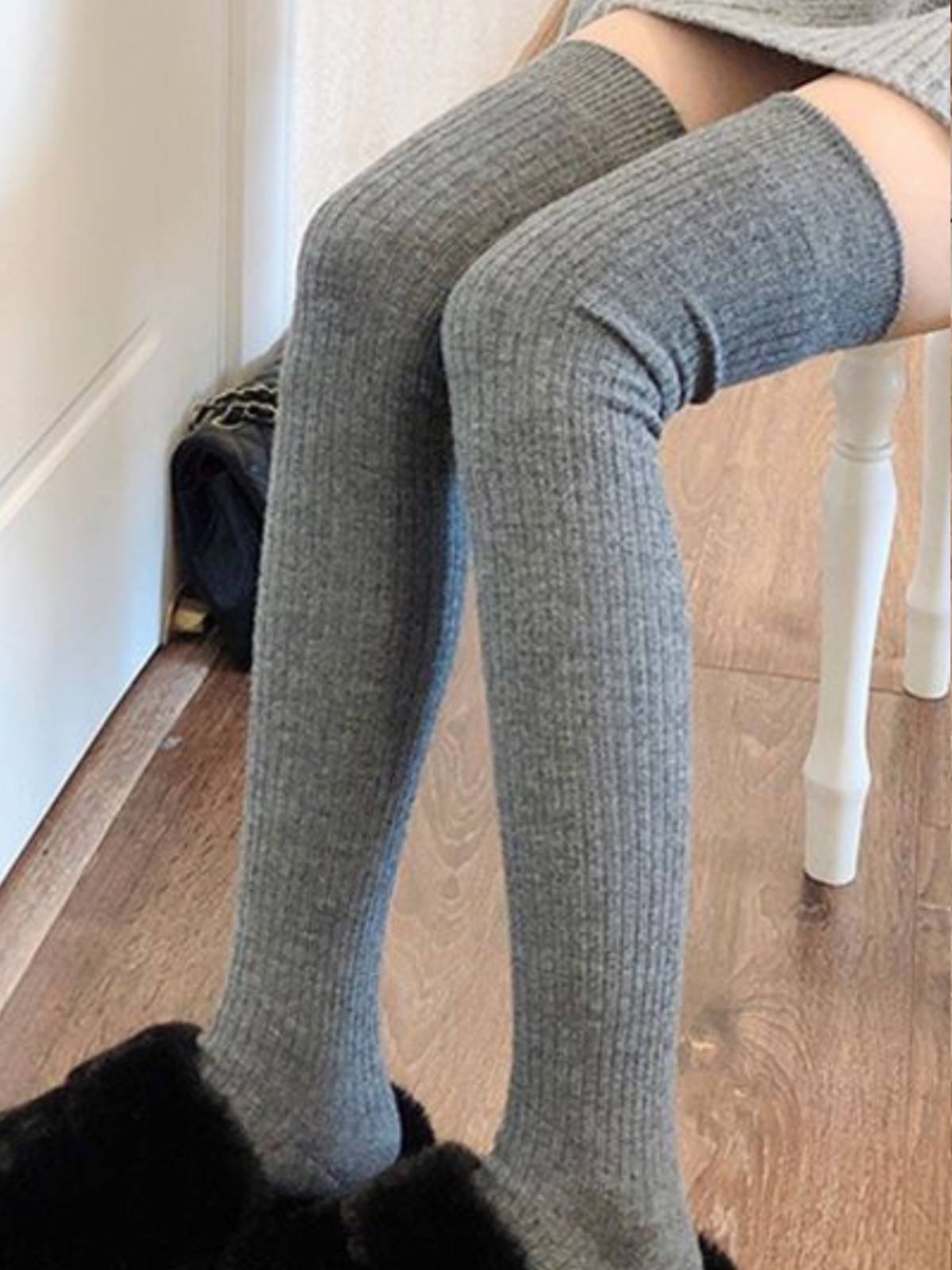 Women's Over-the-Knee Thigh High Socks - Thickened Cotton Stockings with Boots for Fall and Winter