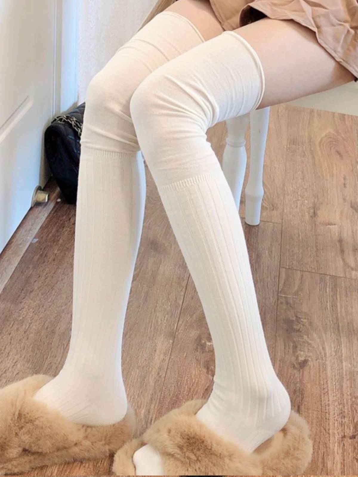 Women's Over-the-Knee Thigh High Socks - Thickened Cotton Stockings with Boots for Fall and Winter