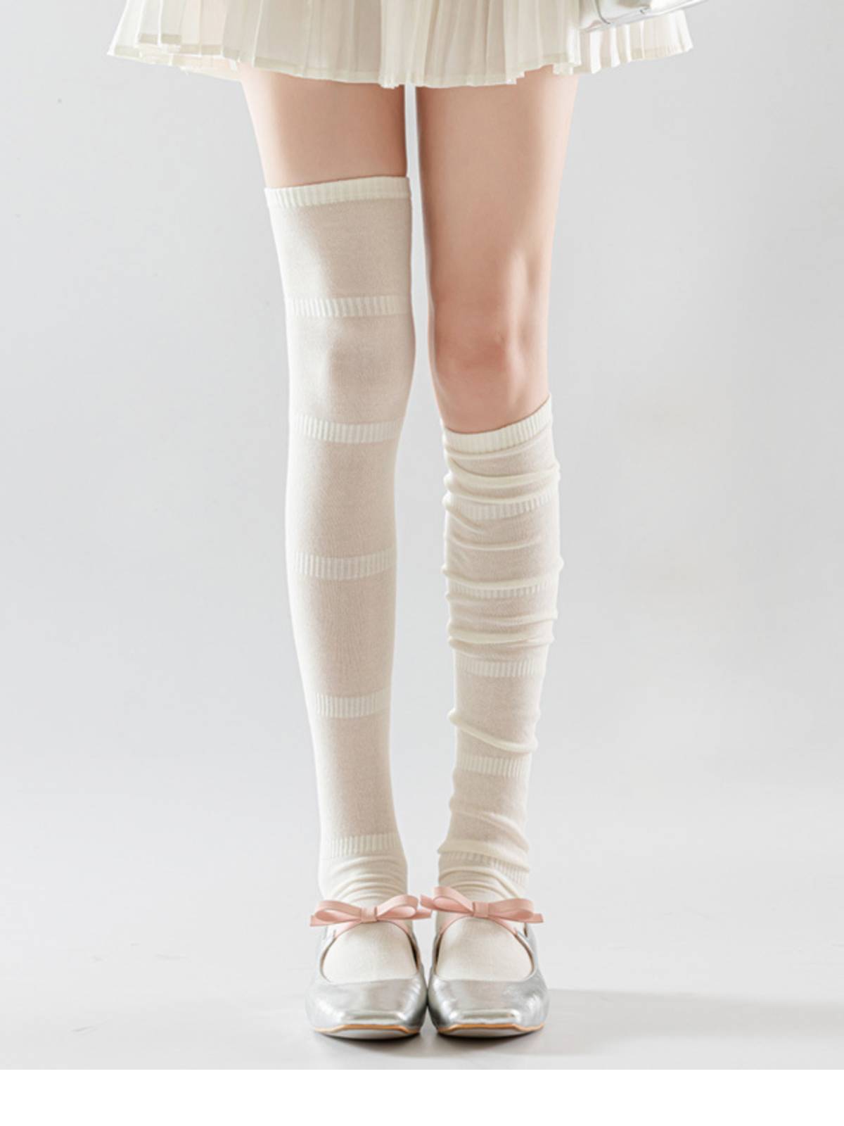 Women's Sheer Over-the-Knee High Socks - Transparent Mesh Slouch Socks with Seamless Design