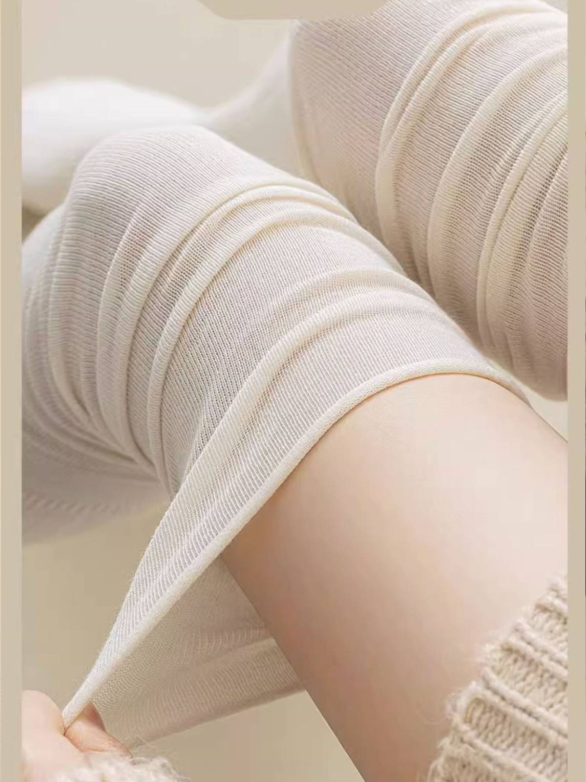 Women's Over-the-Knee Socks - White Cotton Thigh-High Boot Socks