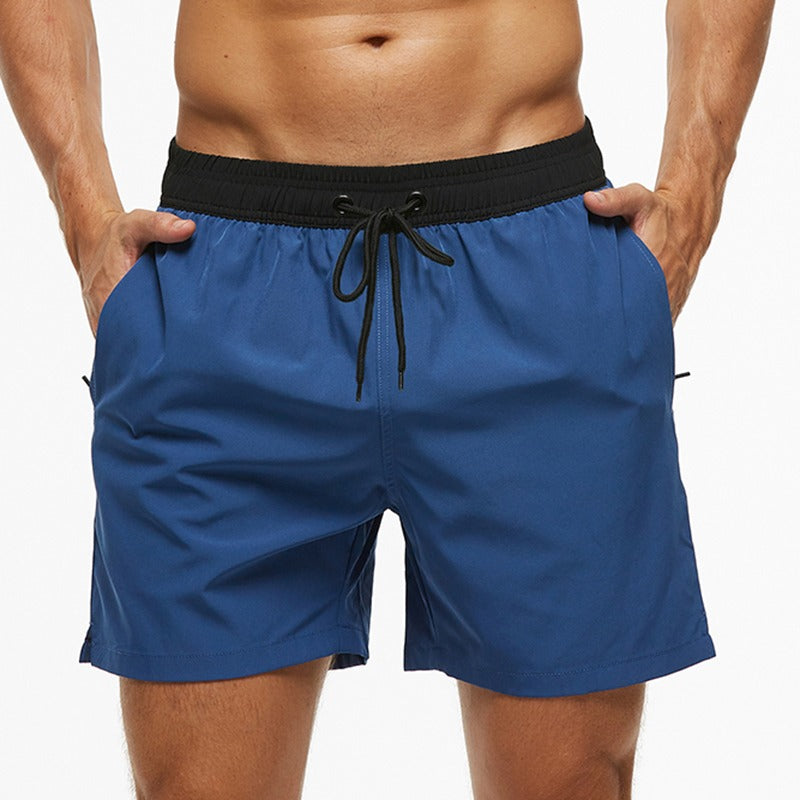 Men's Stretch Quick Dry Beach Shorts With Zipper Pockets and Mesh Lining