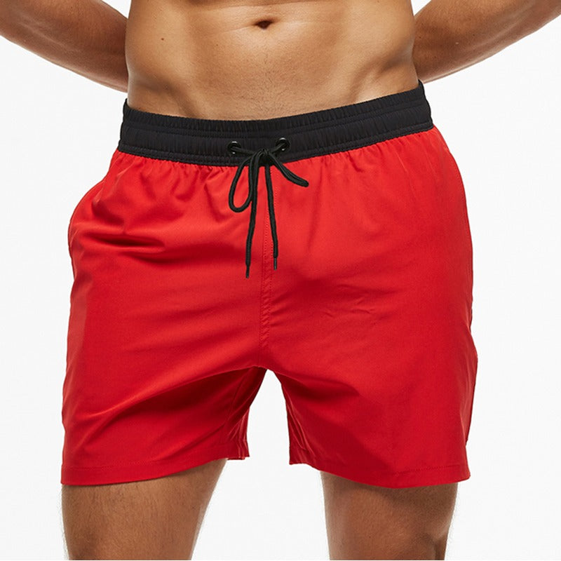 Men's Stretch Quick Dry Beach Shorts With Zipper Pockets and Mesh Lining