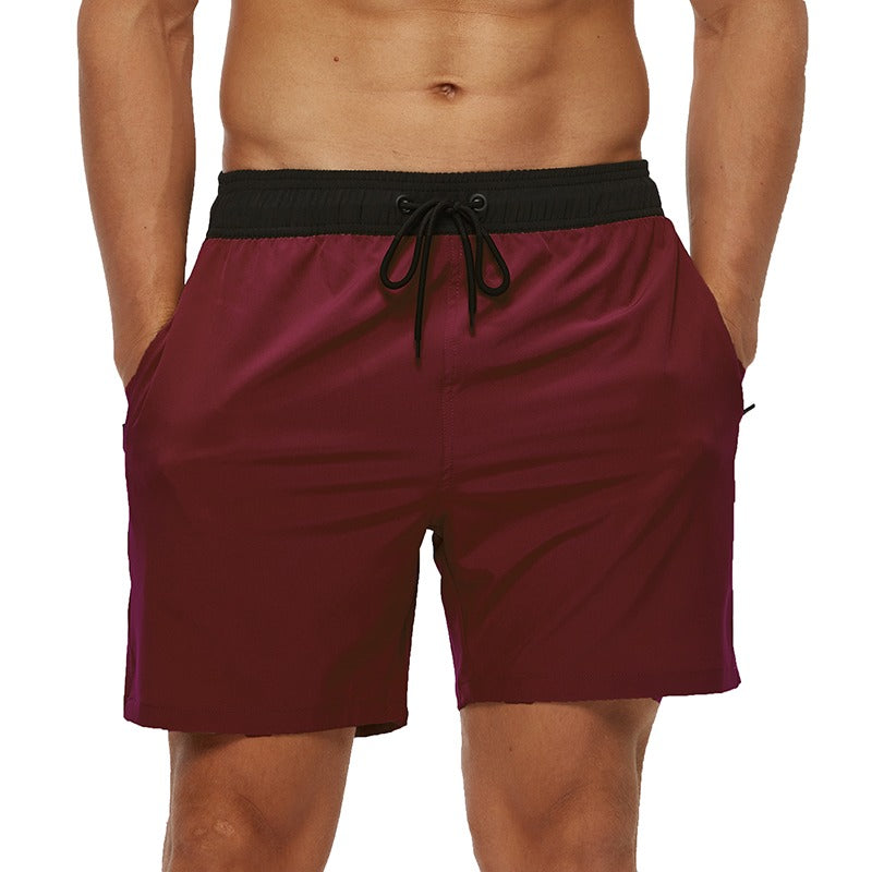 Men's Stretch Quick Dry Beach Shorts With Zipper Pockets and Mesh Lining