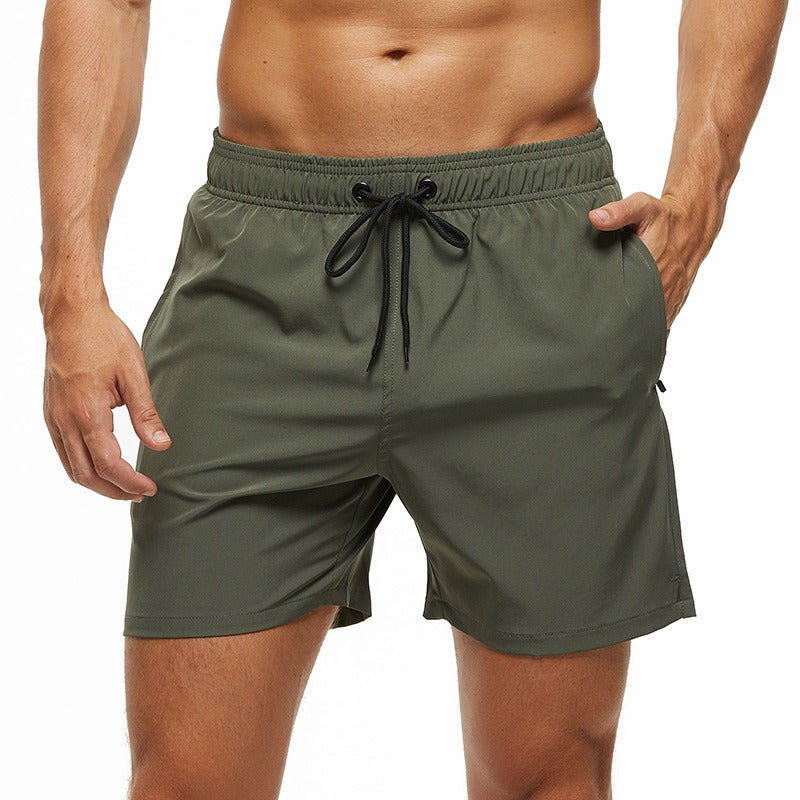 Men's Stretch Quick Dry Beach Shorts With Zipper Pockets and Mesh Lining