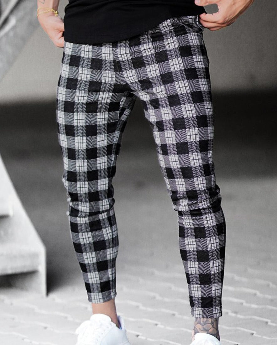 M's Check Print Pants