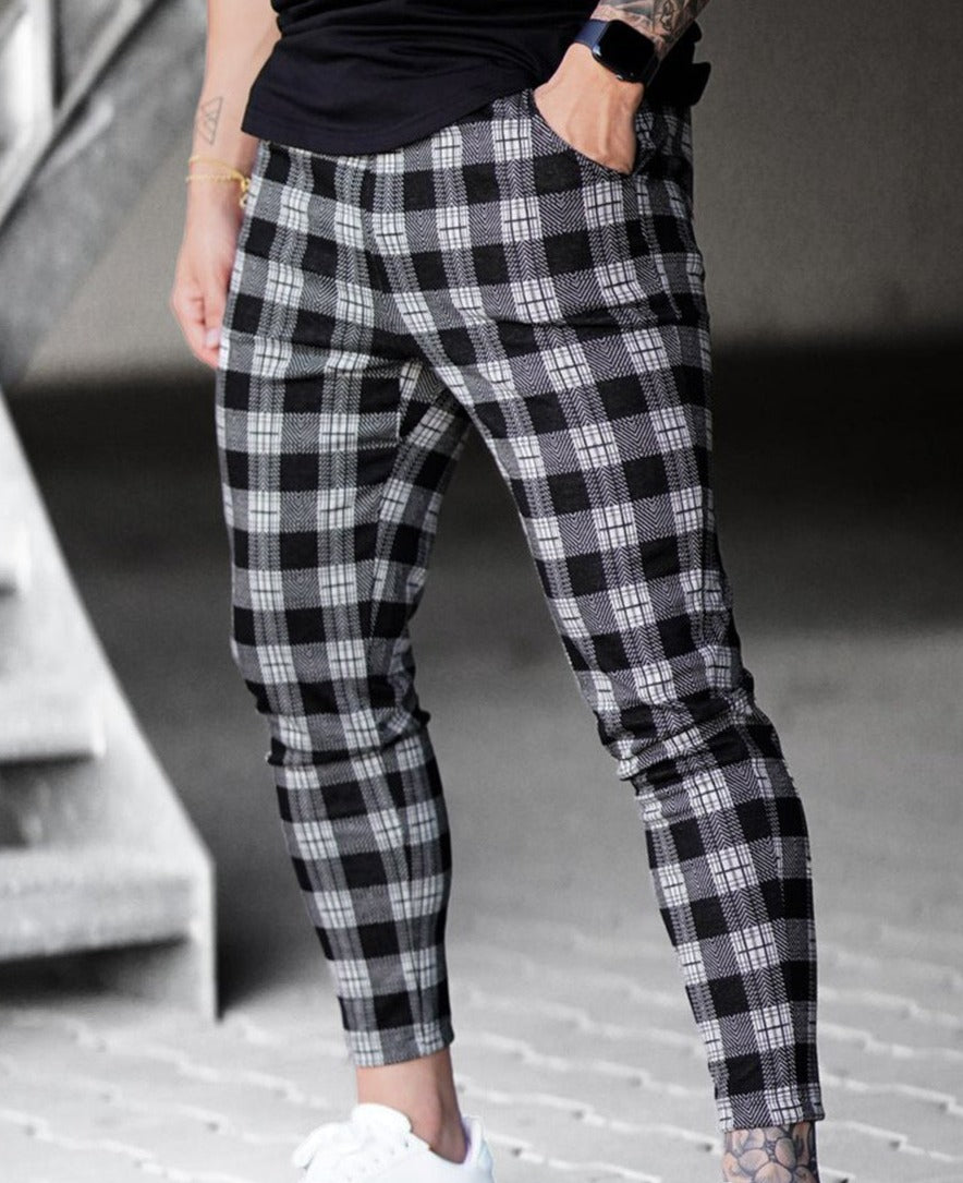 M's Check Print Pants