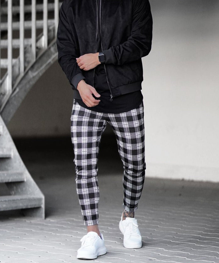 M's Check Print Pants