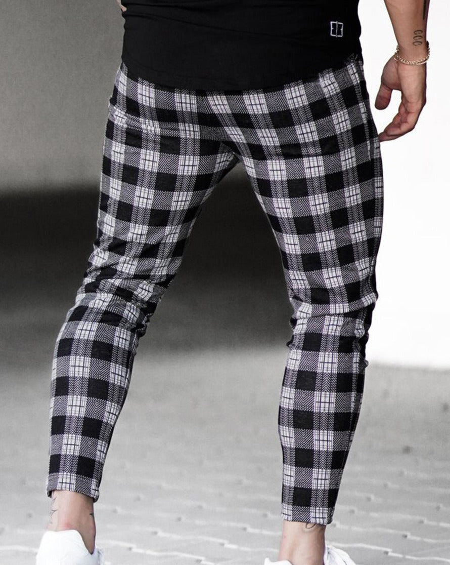 M's Check Print Pants