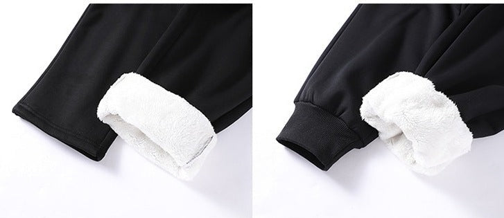 Men Winter Thicken Fleece Warm Trousers 1886